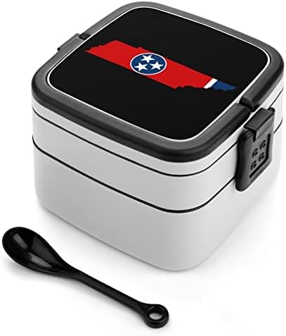 Tennessee State zastave karte ručak prijenosni dvoslojni dvoslojni bento kutija Veliki kapacitet kontejner za hranu za ručak