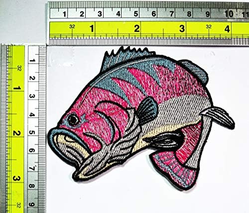 Parita crveni bas riba ribolovni ribar ribar flaster vezeni značka željezo na šivanju na amblem patch crtanim naljepnicama