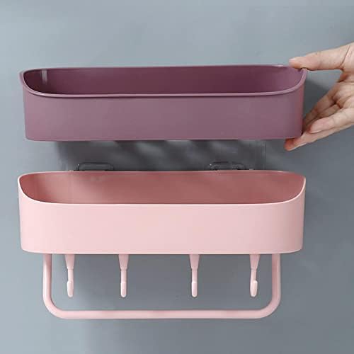 Anandashop Multifunkcionalni non perforirani toaletni zidni stalak za kuhinjsku perilica za doradu ručnika ružičasta ružičasta