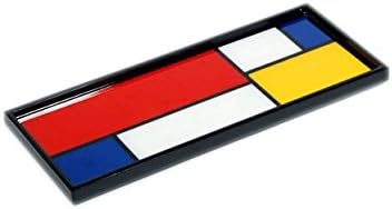 Mondrian - duga ladica za ispraznost - sastav s crvenom, žutom i plavom