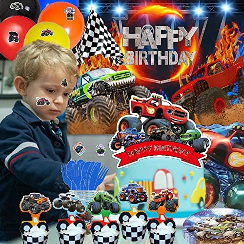 239pcs Oprema za rođendanske zabave u stilu igre kamiona, ukrasi za rođendanske zabave iz crtića za djecu dječaka i djevojčica