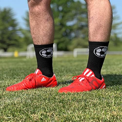 ChalkTalkSports Soccer Athletic tkani srednji čarape na pola teleta | Nogometna lopta | Veličine mladih i odraslih