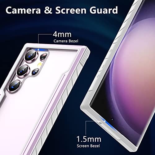 Tianniuke za Samsung Galaxy S23 ultra futrola, [s zaštitnikom objektiva kamere] [Vojni oklopni udar udara] metalni silikonski