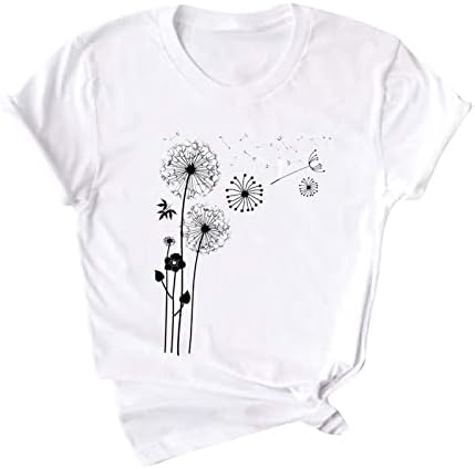 Majica za tinejdžerke za žensku majicu okrugli vrat vrhovi leptir tiskani grafički tinejdžeri Slatka tunična majica Worlout