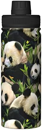Ognot Slatka Panda tiskana od 18 oz nehrđajućeg čelika izolirana kotlića/sportska boca za vodu, planinarska tikvica za višekratnu
