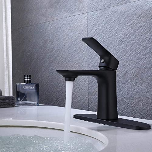 HMEGAO Matte crna slavina sudopera za kupaonicu, slavina s jednom ručkom za sudoper u kupaonici, 1 rupa ili 3 rupe Vanity