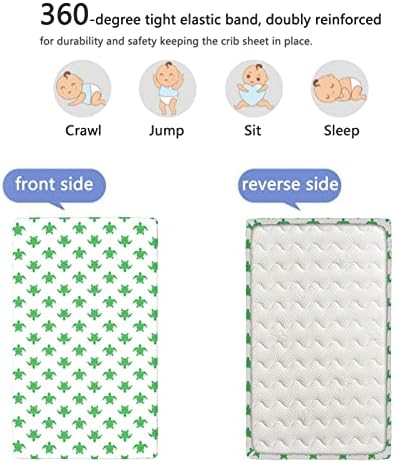 Tematski morski kornjača s plahtama mini krevetića, prijenosnim plahtama za mini krevetiće mekane i prozračne posteljine