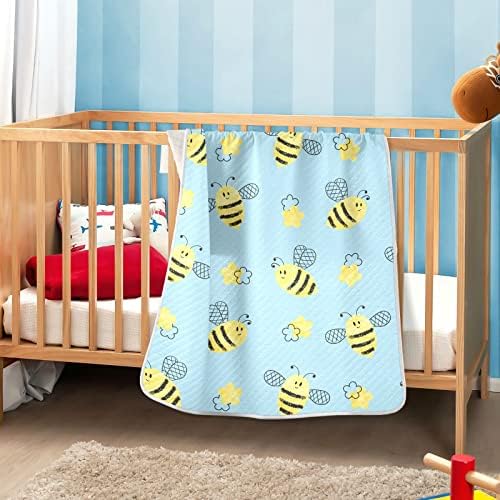 Swaddle pokrivač Slatke pčele pamučne pokrivača za dojenčad, primanje pokrivača, lagana mekana pokrivača za krevetić, kolica,