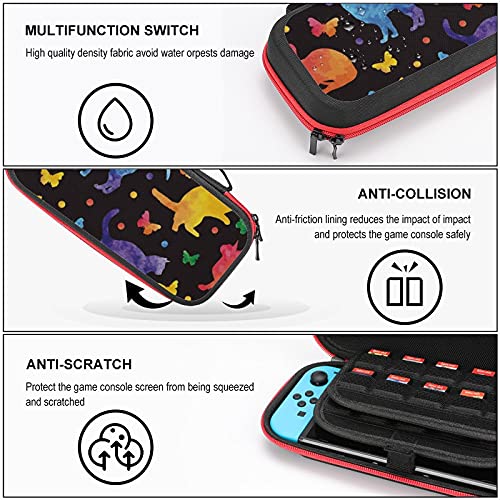 Šarene akvarelne mačke i leptiri koji nose futrolu za Nintendo Switch Zaštitni prijenosni torbica za torbu za turneju torbicu