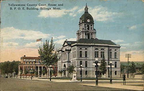 Sudnica okruga žuti kamen i zgrada Billings, Montana, Montana, originalna Antikna razglednica