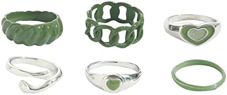 2023 novi kreativni prsten za sobove Ženski europski prsten-slip prsten geometrijskog oblika Podesive srebrne linije vijugavi