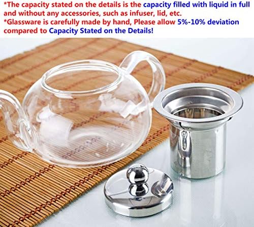 Prekidward okrugli čajnik s ravnim staklenim ulaganjem s infuzerom od nehrđajućeg čelika +6 Dvostruki zidni mini šalica