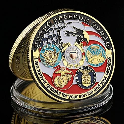 Američka mornarička vojska obalna straža Sloboda Orao hvala Izazov kovanica Poklon za veteran Zlatno prigodno prigodno kovanica