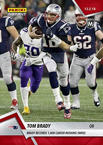 2018. Panini Instant NFL nogomet 123 Tom Brady New England Patriots Records 1.000 karijera užurbanih dvorišta tisak Run