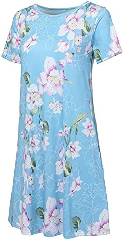 Fragarn Women Sundresses za odmor na plaži, žensko plus veličine ljetne tiskane cvjetne rum casual swing mini tee tenk haljina
