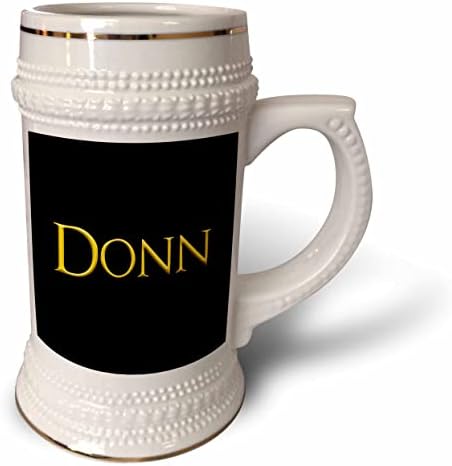 3Drose Donn atraktivno muško ime u SAD -u. Žuta na crnoj boji. - 22oz Stein šalica