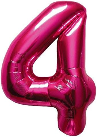 Northstar Balloons Broj 4 - Magenta Helium folija Balon - 34 inča