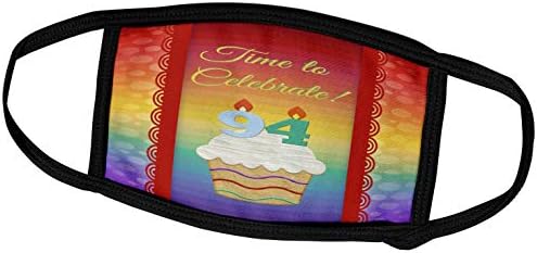 3Drose Beverly Turner Rođendanski dizajn - Cupcake, Broj svijeće, vrijeme, proslavite 94 godine pozivnice - maske za lice