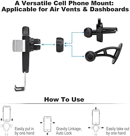 Osnivači Pug Automobil Interijer Telefon Mount Air Air Air Clip Clip Clip Držač za mobitel podesiv za pametni telefon