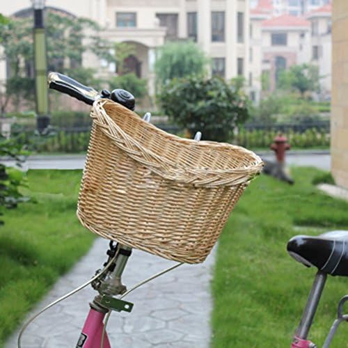 ABAODAM odvojiva prednja košarica košarica vanjska košarica za pohranu biciklizma- ručno tkana vrba pletena košarica za bicikle