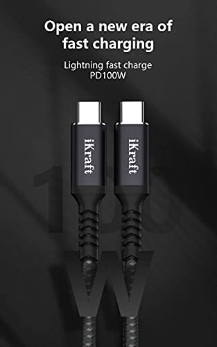 IKRAFT USB-C na USB-C podatke velike brzine i PD kabel za punjenje | USB Type -C 100W kabel za brzo punjenje kompatibilan