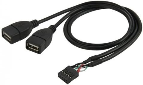 JSER USB 10 pin 9pin Matična ploča žensko zaglavlje do dvostrukog USB 2.0 ženski adapter kabel 50 cm