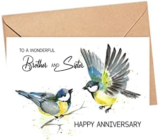 Divnom bratu i sestri sretna godišnjica - kartica za godišnjicu vjenčanja s omotnicom - brat i sestrinska karta - poklon
