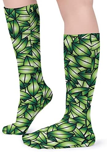 Zeleni listovi dizajnerski elementi Sportske čarape tople cijevi čarape visoke čarape za žene muškarce koji trče casual party