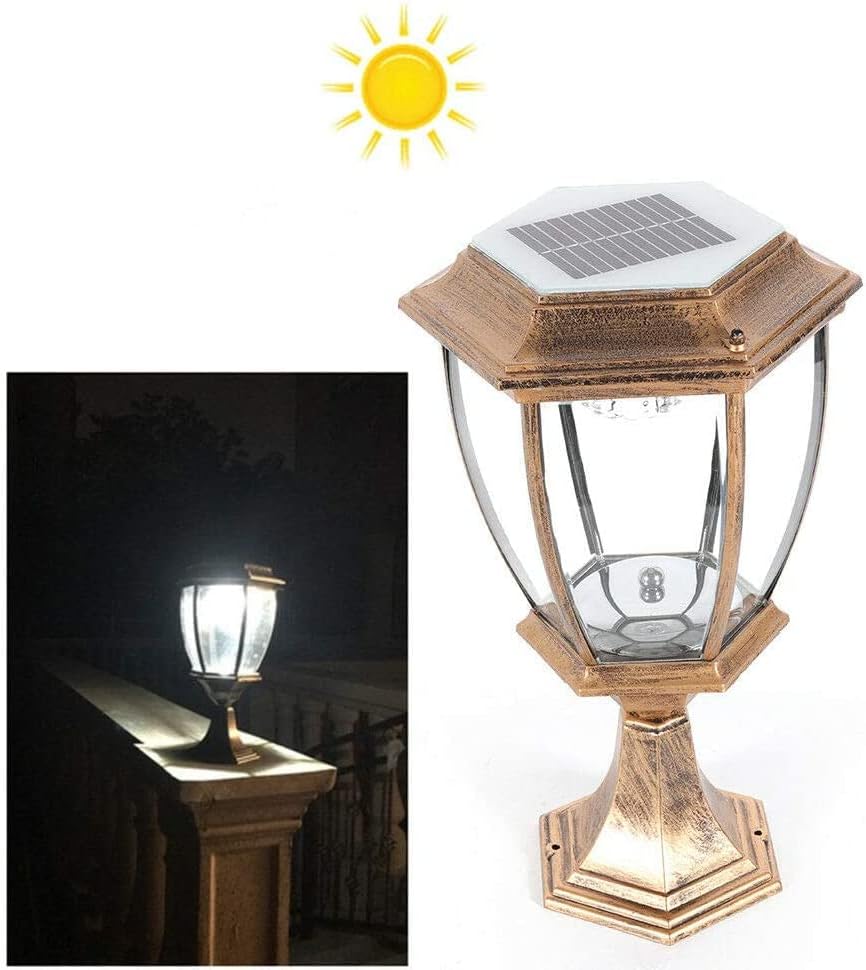 Ouss LED solarni vanjski stup svjetiljke 5W Vintage zidne zidne svjetlo vodootporne svjetiljke za ogradu za ogradu vrt od