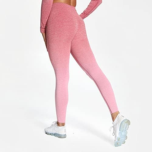 AOXJOX bešavne gamaše za žene prilagođavaju se Marl visoki struk Yoga hlače