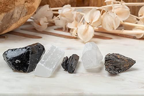 Samsari 1 lb. Većina prirodnih sirovih crnih obsidijanskih kamenja s ručno izrađenom torbom za tkaninu za Wicca, Reiki i