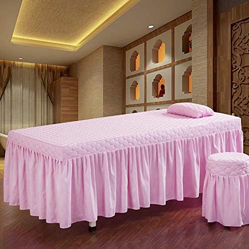 Prekriveni stol za masažu zgušnjavanje kozmetičkog kreveta s rupama Physioterapy Pokrivač za krevet 1 komada masaža posteljina-pink