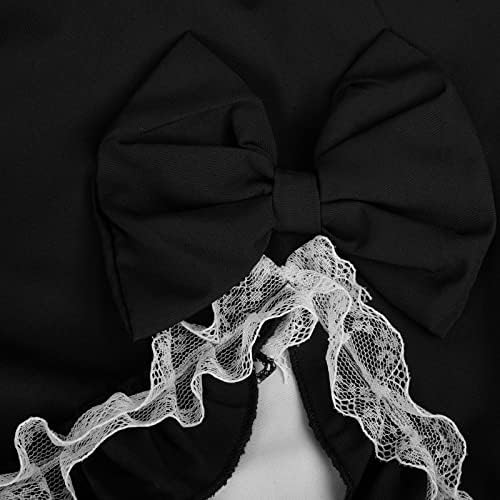 Ženske lolita gotičke haljine s lukom vintage dugačak rukav ruffle ruffle mini haljina renesansna srednjovjekovna cosplay