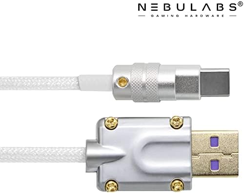Nebulabs 5FT tipkovnica kabel za igranje PC-a Mehanički zrakoplovni Aviator Classic zamotani kabel USB-C kabel, prilagođeni