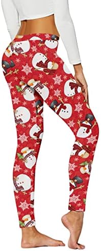 XXBR Božićne joga hlače za žene, guzice za podizanje Xmas Djed Mraz Claus Print za vježbanje gamaša za kontrolu trbuha joge