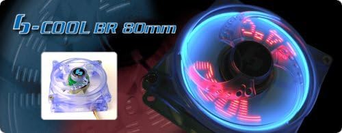 BGEARS 80 mm plavo/crveno LED ventilator