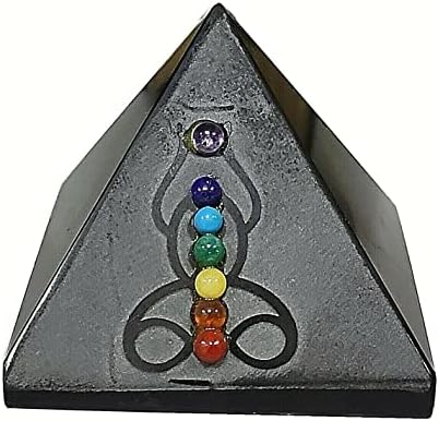 Sharvgun Sedam čakre simbolička crna obsidijanska kristalna piramida 50-55 mm, ljekovita nabijena generator Ukloni negativnu