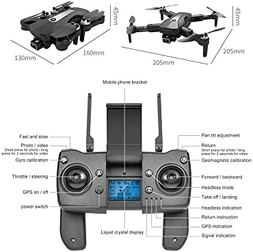 UJIKHSD DRON s kamerom za odrasle 8K, s motorom bez četkice, 5G WiFi FPV RC UAV Quadcopter, Dual kamera prekidača, GPS optičko