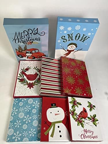 Božićne poklon kutije skupni set s poklopcima za omotavanje izuzetno velikog odjeće, 10 listova tkiva papira (razne veličine