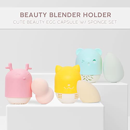 3-u-1 set beauty blender set s 3 beauty blender spužva učinkovita i simpatični ugrađeni jastučić za čišćenje i šuplji dizajn