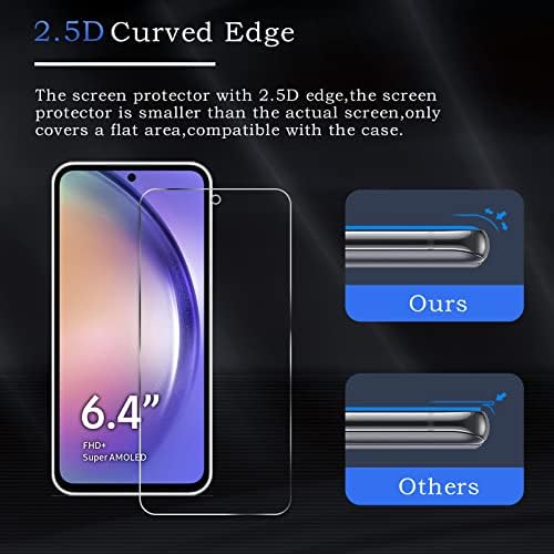 Zaštitna folija za ekran Samsung Galaxy A54 5G u pakovanju od 3 dijela, film od kaljenog stakla HD [tvrdoće 9H] [Bez mjehurića]