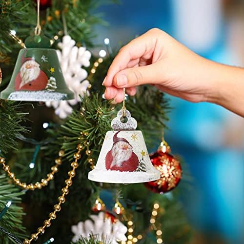 Božićni privjesak zvono željezno umjetnost obojeno zvono privjesak božićni ukrasi božićna vrata i prozori za uređenje zabave