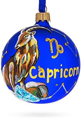Jarac astrološki horoskop horoskopa natpis staklene kuglice božićni ukras 3,25 inča