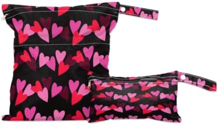 2pcs vodootporna mokra suha torba ljubavi srce Valentinovo za višekratnu upotrebu za pranje dječje tkanine vrećice s dva