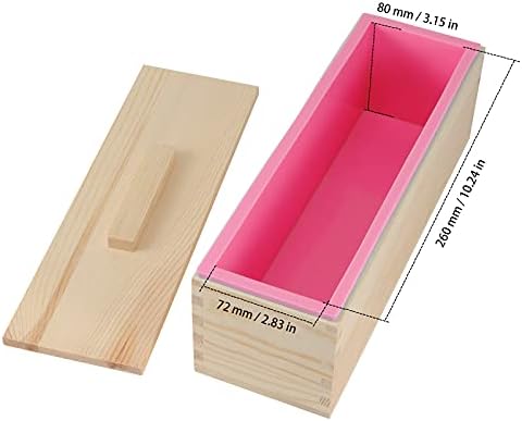 Zeonhak 2 Pack 42 oz pravokutni kalup sapuna, fleksibilni kalup sapuna sa drvenim poklopcem i kutijom za izradu sapuna, svijeću,