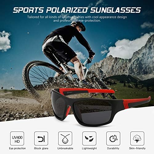 Polarizirane sportske sunčane naočale za muškarce s nelomljivom UV zaštitom četvrtaste naočale / polarizirane sive leće)