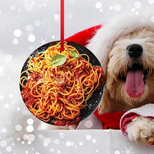Godblessign špageti božićni ukras Smiješno drveno hranom Viseći rajčica Italija rezanci Keramička čarapa Poklon za dijete
