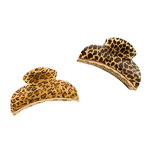 Lovef plastična crno smeđa leopard uzorak kosa za kosu stezaljka za žene-4 PCS