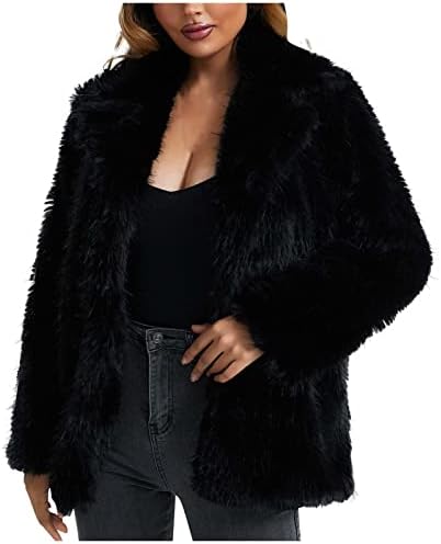 Cokuera ženska modna plišana jakna kardigan zima topli dugi rukavi flece zip kaput estetika solidna boja jakna kardigan