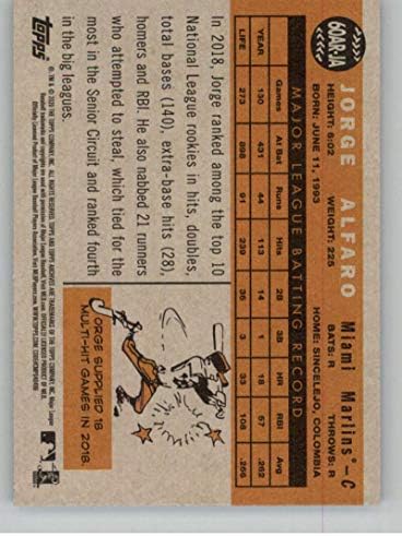 2020. Topps Archives 1960 All-Star Rookies 60AR-JA JORGE ALFARO MIAMI MARINS MLB BASEBALL KARTICA NM-MT